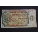 1938 -  ESPAÑA - 5  PESETAS - BURGOS -  BILLETE - BANKNOTE