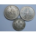 1960-1964-1974  - HONG KONG -  50 cts- 1 DOLLAR- 3 MONEDAS - ELIZABETH 