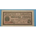 1937 - TARRAGONA - 25 CENTIMOS - BILLETE PUEBLO-monedasbarcino.com
