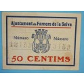 1937 - FARNERS DE LA SELVA - 50 CENTIMOS - GIRONA - BILLETE PUEBLO