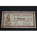 1937 - MONZÓN - HUESCA - 1 PESETA - BILLETE PAPAEL MONEDA