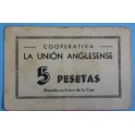 ANGLES -COOPERATIVA - LA UNION  -5 PESETAS -BILLETE 