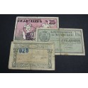 1937 - MASNUO - GRANOLLERS - BANYOLES - 25 CENTIMOS - 1 PESETA- BILLETE PAPEL MONEDA-monedasbarcino