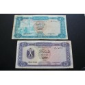1972 LIBIA- 1/2-1 DINAR - LIBYA - 2 BILLETE- BANKNOTE