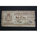 1937 - SARIÑENA -50 CENTIMOS- HUESCA - BILLETE PAPEL MONEDA