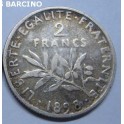 1898 - SEMEUSE - 2 FRANC - FRANCIA - PLATA