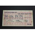 1937- BALAGUER - 50 CENTIMOS - LLEIDA -BILLETE