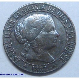 1867-SEGOVIA - ISABEL II - 1 CENTIMO DE ESCUDO -
