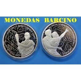 2011 - GRECIA - 10 EUROS- PLATA- OLIMPIADAS 2 MONEDAS