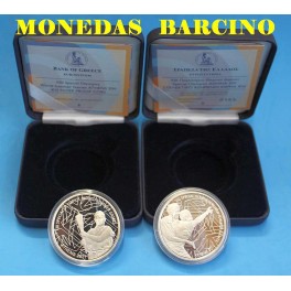 2011 - GRECIA - 10 EUROS- PLATA- OLIMPIADAS 2 MONEDAS