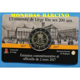 2017 - BELGICA- 2 EUROS - UNIVERSIDAD LIEJA
