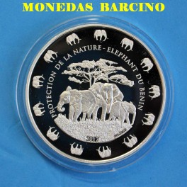 2017 -  BENIN REPUBLICA - 1 ONZA  - 1000 FRANCS - ELEFANTES