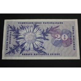 1969 -SUIZA -  20 FRANKEN - SWITZERLAND -  BILLETE - BANKNOTE