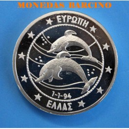 1994 -GRECIA - 25 ECUS -  PIEDFORT - DELFINES