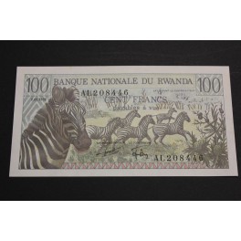 1978 - RWANDA - 100 FRANCOS - BILLETE- BANKNOTE