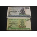 1983 - ZIMBABWE - ZIMBABUE - 5 y 20 DOLLARS - BILLETE - BANKNOTE