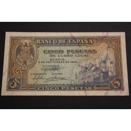 1940 -  ESPAÑA - 5  PESETAS - MADRID -  BILLETE - BANKNOTE