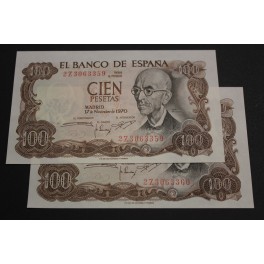 1970- ESPAÑA - 100  PESETAS - MADRID - FALLA - BILLETE - BANKNOTE