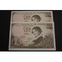 1965- ESPAÑA - 100  PESETAS - MADRID - BECQUER- BILLETE - BANKNOTE