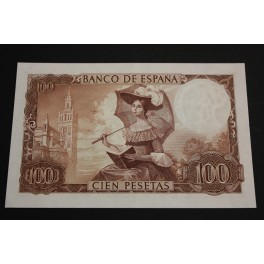 1965- ESPAÑA - 100  PESETAS - MADRID - BECQUER- BILLETE - BANKNOTE