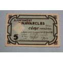 1937 - NAVARCLES - 5 CENTIMOS - BARCELONA - BILLETE