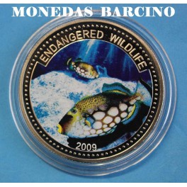 2009 - PALAU - 1 DOLARES - Peces - ENDANGERED WILDLIFE