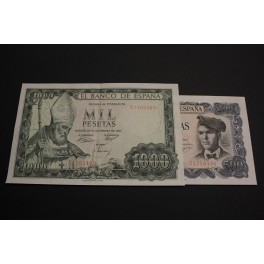 1965-1971-  - ESPAÑA - SPAIN  -500 y 1000 PESETAS  -ISIDORO - VERDAGUER  - BILLETE 