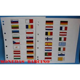 JUEGO DE 2 HOJAS DE BANDERA DE EUROPA  - LEUCHTURM