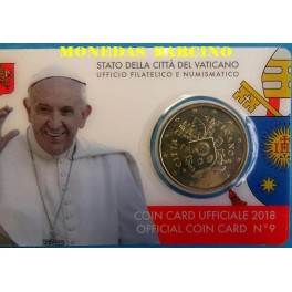 2018 -  VATICANO -  50 CENTIMOS -COINCARD 9 - FRANCISCO - COINCAR 9