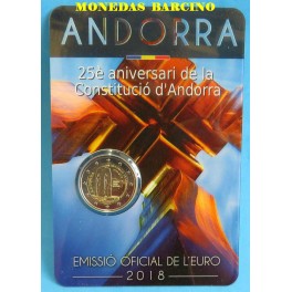 2018 - ANDORRA - 2 EURO - CONSTITUCION DE ANDORRA  - COINCAR 