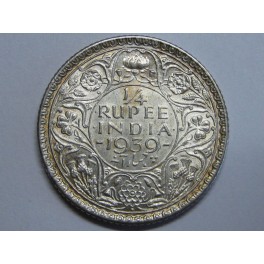 1939 -  INDIA - 1/4 RUPEE - GEROGE VI - PLATA