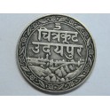 1928 -  INDIA  - 1/8 RUPEE  - MEWAR  - PLATA