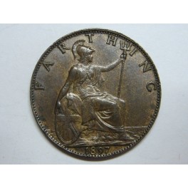 1897-  Gran Bretaña - Farthing - victoria - británica de cobre