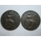 1896 1901 Gran Bretaña Farthing victoria Lote 2 monedas de cobre británico