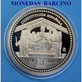 2003 -1ESPAÑA - 10  EUROS -ANIVERSARIO  CONSTITUCION- PLATA