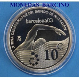 2003 -ESPAÑA - 10 EUROS  - PLATA - CAMPEONATO DE NATACION-