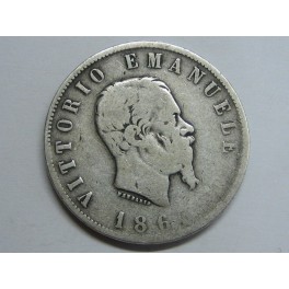 1863 - ITALIA - 2 LIRAS  -  NAPOLI -  EMANUELE -  PLATA 