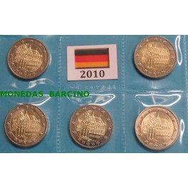 2010 - ALEMANIA - 5 MONEDAS DE 2  EUROS -  BREMEN - 5 CECAS