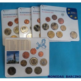 2007 ALEMANIA - EUROS- 5 BLISTER COLECCION -  9 MONEDAS