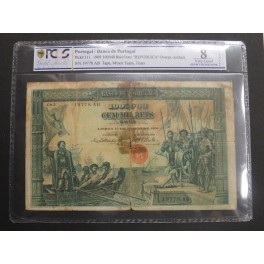 1909 - PORTUGAL - 100 MIL REIS OURO  - BILLETE