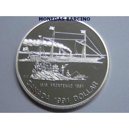 1991 - CANADA -  DOLLAR - FRONTENAC 1816-1991- PLATA