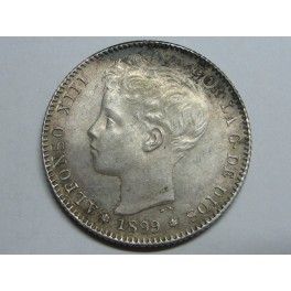 1891 - 1892 - ALFONSO XIII - 50 CENTIMOS - 1 PESETA - PLATA - ESPA&Ntilde;A
