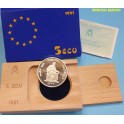 1991-ESPA&Ntilde;A  - 5 ECUS- AVERROES-ONZA - PLATA -monedasbarcino.com