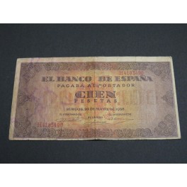 1938 - ESPAÑA - 100  PESETAS - BURGOS -BILLETE - BANKNOTE