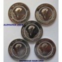 2019 - ALEMANIA - 10 EUROS - 5 MONEDAS DEUTSCHLAND 5 CECAS - AIRE PARACAIDISMO