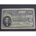 1895 ARGENTINA - 20 CENTAVOS-  BARTOLOMEO MITRE- BILLETE - BANKNOTE