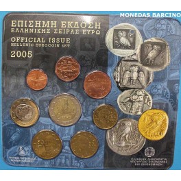 2005 - GRECIA  -  EUROS- EUROCOIN SET -BUHOS 8 MONEDAS