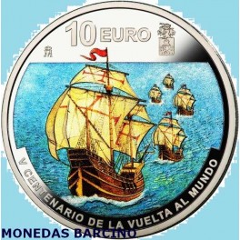 2019  - ESPAÑA - 10  EUROS  - VUELTA AL MUNDO - PLATA