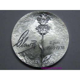 1978 - NORUEGA - 50 KRONER - ANIVERSARIO REY OLAV  V -PLATA 