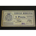 1937 - SARIÑENA- HUESCA - 1 PESETA - BILLETE PAPAEL MONEDA
